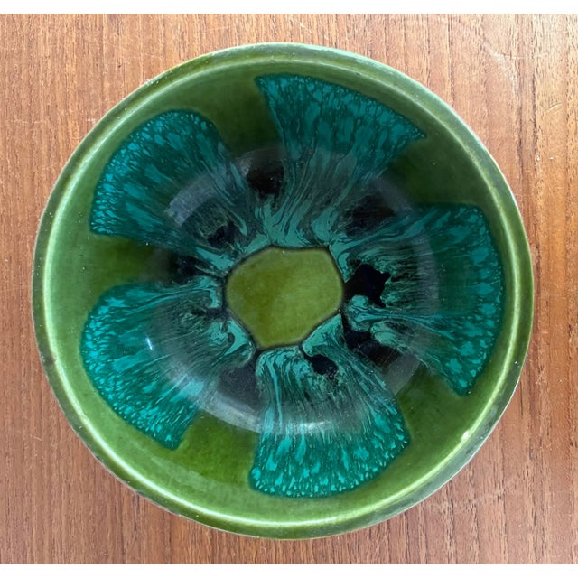 Colorful Vintage Art Pottery Bowl Flower Motif For Sale In New York - Image 6 of 7