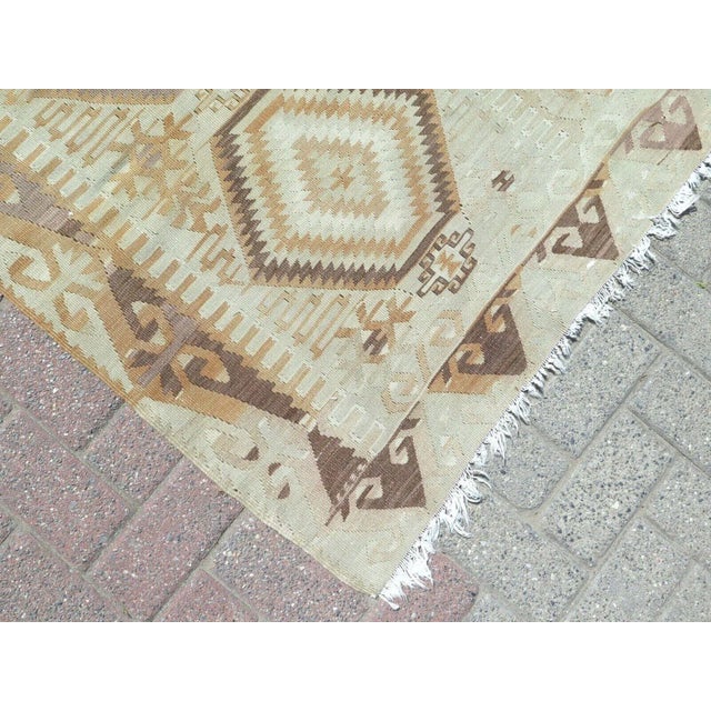 Distressed Vintage Turkish Kilim - 52"x122" For Sale - Image 11 of 12