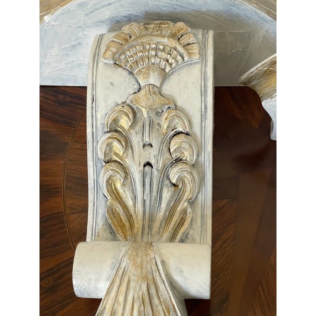 Mid 20 Th C Tegency Pair of Wall Brackets Distressed For Sale - Image 4 of 6