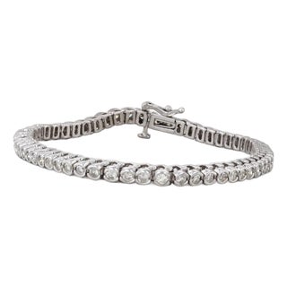 2.50ctw Diamond Tennis Bracelet 14k White Gold 7" 3.6 Mm For Sale