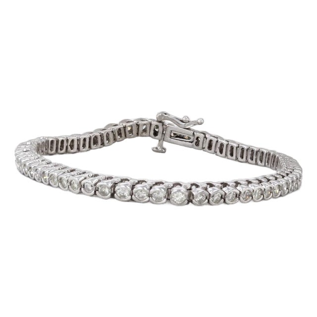 2.50ctw Diamond Tennis Bracelet 14k White Gold 7" 3.6 Mm For Sale