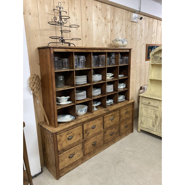 Vintage Seed Cabinet in Pine, 1950s For Sale - Image 18 of 18
