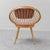 Wood Circular Armchair in Wood and Pink Fabric, 1960s For Sale - Image 7 of 12