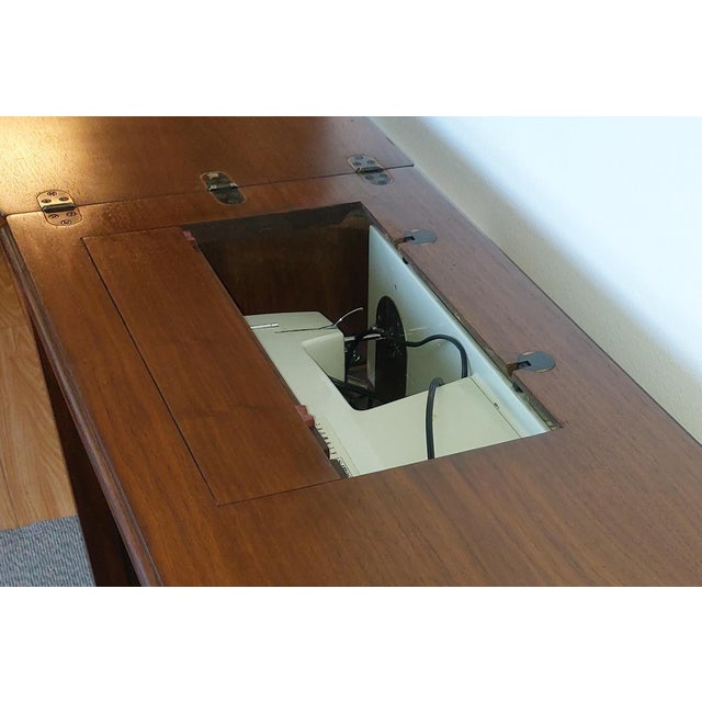 Vintage Sears Kenmore Sewing Machine & Folding Cabinet | Complete With Original Accessories For Sale - Image 11 of 11