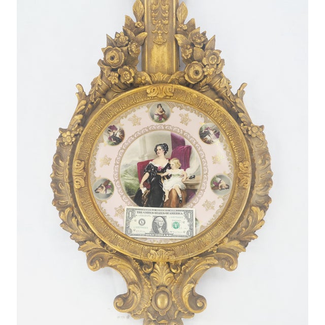 Gold Gilt Gesso Frame German Decorated Wall Plaque Plate c1920s For Sale - Image 6 of 9