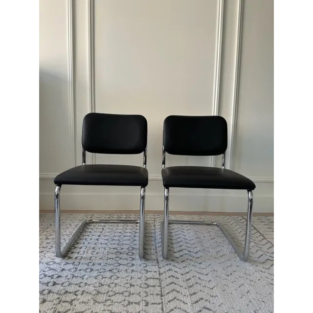 New Knoll "Cesca" Armless Chairs by Marcel Breuer - Set of 2 For Sale - Image 12 of 12