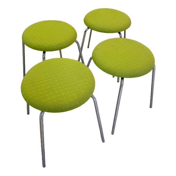 Green Upholstered Pastillo Stool by Ulla Christiansson for Karl Andersson & Söner For Sale