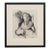 Iranian Artist Original Charcoal Drawing Signed 1362 1983 Framed Figure Art For Sale