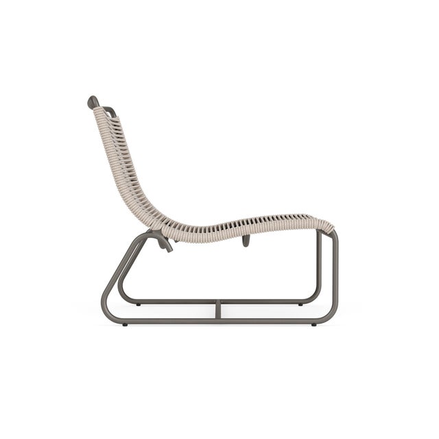 Contemporary Brown Jordan Walter Lamb Aluminum Lounge Chair, Mica frame with Pebble fabric For Sale - Image 3 of 12