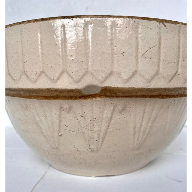 Antique 1930s Ruckel Pottery Picket Fence Stoneware Bowl For Sale - Image 4 of 9