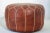 Moroccan Handcrafted Leather Brown Ottoman For Sale - Image 4 of 12