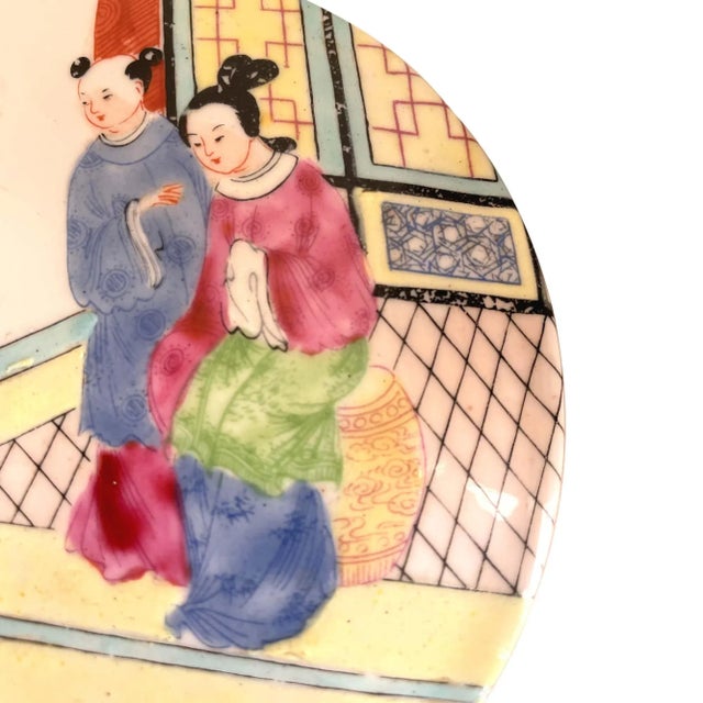 Vintage Famille Rose Hand-Painted Porcelain Spice Jar/Decorative Tea Jar With Lid For Sale - Image 9 of 11