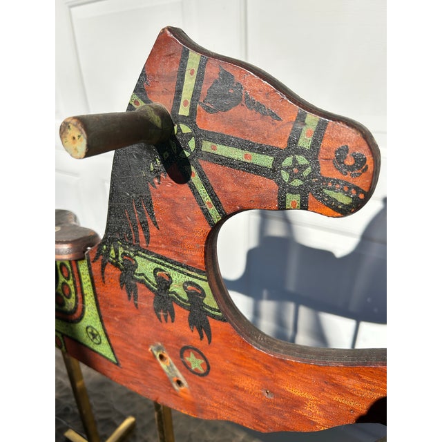 Decorative Antique Wooden Toy Ride-On Hobby Horse on Stand for Display For Sale - Image 4 of 12