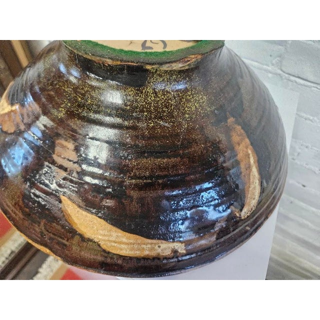Mid-Century Modern Studio Pottery Large Bowl – Abstract Stoneware For Sale - Image 4 of 6