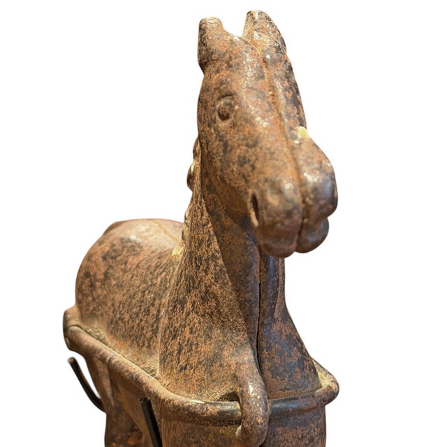 Metal Early 20th Century American Iron Horse Toy on Custom Steel Mount For Sale - Image 7 of 9