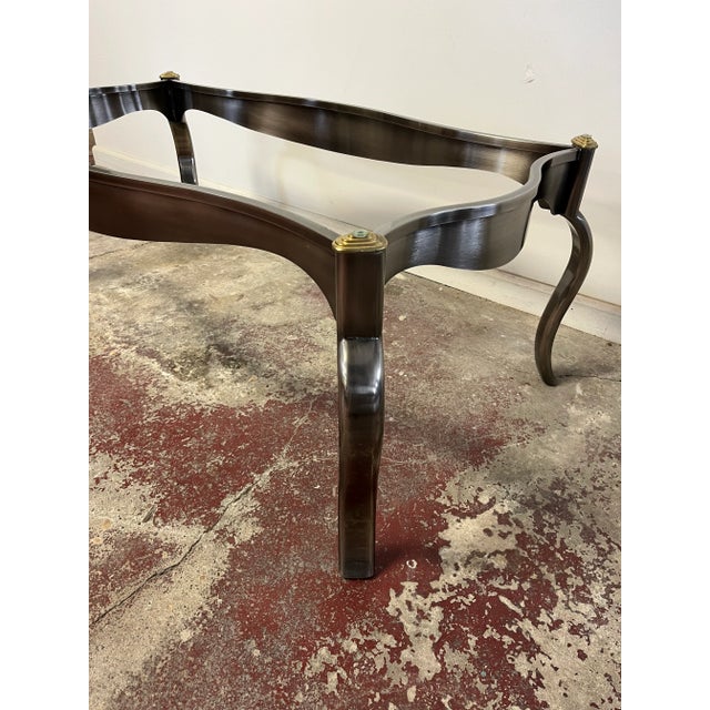 Postmodern Steel and Brass Coffee Table For Sale - Image 4 of 7