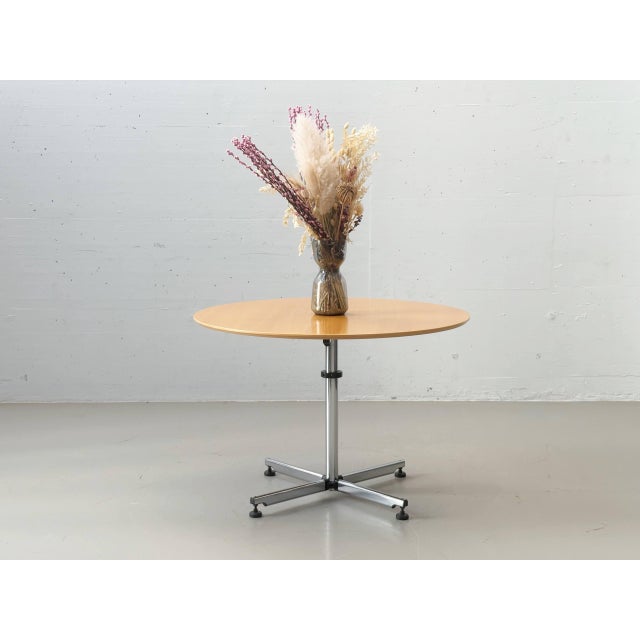 Classic Adjustable Usm Kitos Round Table in Beech from Usm Haller, 1990s For Sale - Image 14 of 14