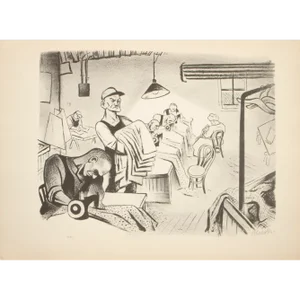 1939 After William Gropper "Sweatshop", First Edition Period Offset Lithograph