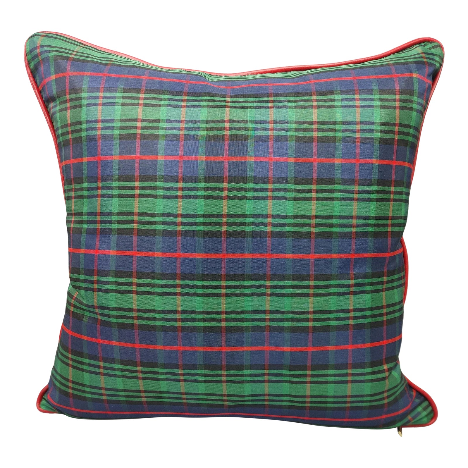Custom Handmade Green Plaid Decorative Throw Pillow Chairish