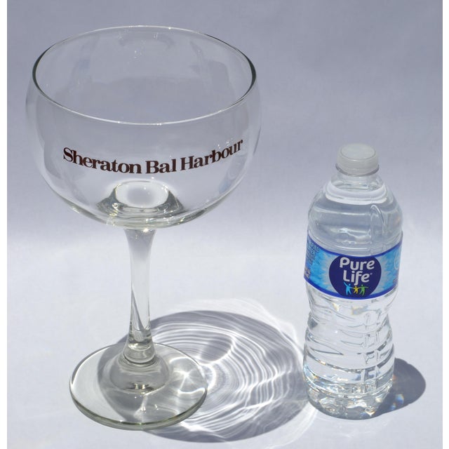 Glass Vintage Wine Glass Stemware Oversized Goblet Sheraton Bal Harbour Champagne 10 Inches For Sale - Image 7 of 10