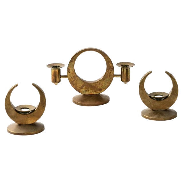 Candlesticks by Arthur Pe for Kolbäck, Sweden, Set of 3 For Sale