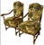 French Pair of Late 20th Century French Louis XVI Style Armchairs, Scalamandre Marley Forest Green Fabric & Trim For Sale - Image 3 of 9