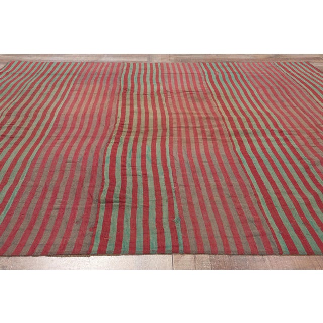 Red Rustic Vintage Turkish Kilim Rug - 07'03 X 07'06 For Sale - Image 8 of 10