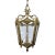 Vintage Bronze Lantern With Etched Glass Panels For Sale