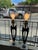 Pair of Mid-Century Modern Sculptural Likely Walnut and Brass Toned Table Lamps With Possibly Carrara Marble Bases For Sale - Image 4 of 12