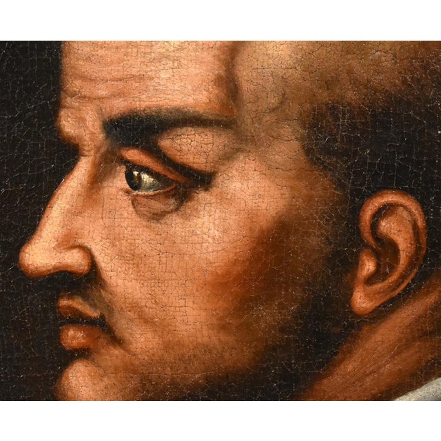 Tuscan Artist, Portrait of Niccolò Orsini, Count of Pitigliano, 16th Century, Oil on Canvas, Framed For Sale - Image 11 of 15