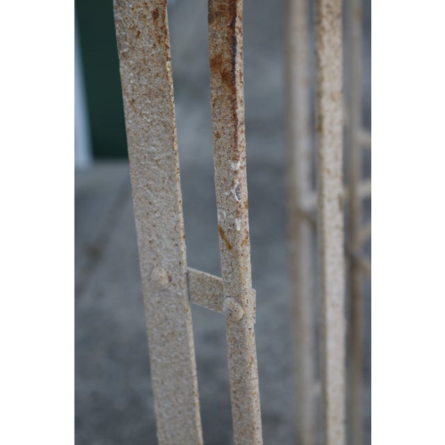 Metal Early 21st Century Large Wrought Iron Painted Distressed Trellises - Set of 2 For Sale - Image 7 of 10
