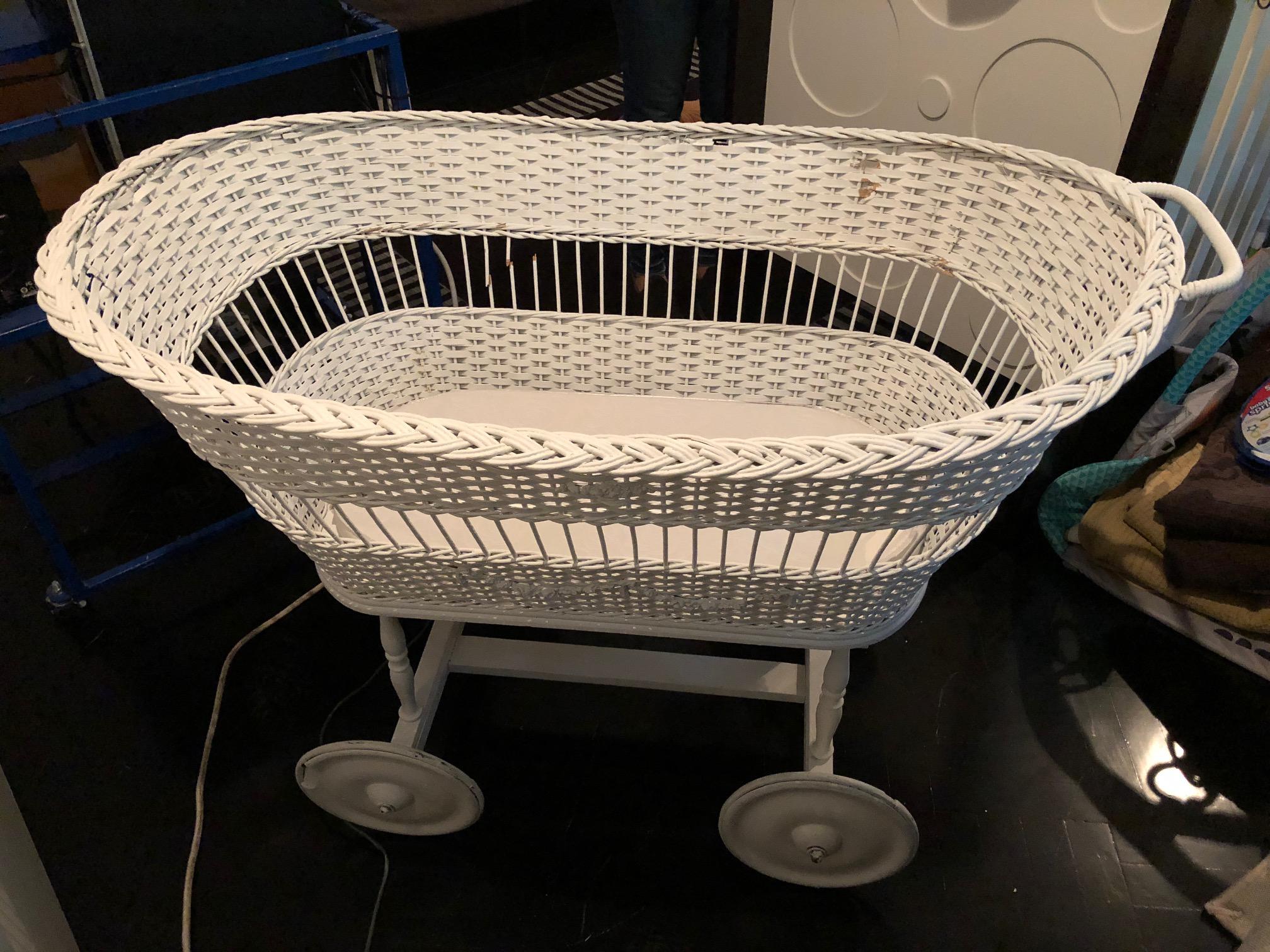 antique wicker bassinet