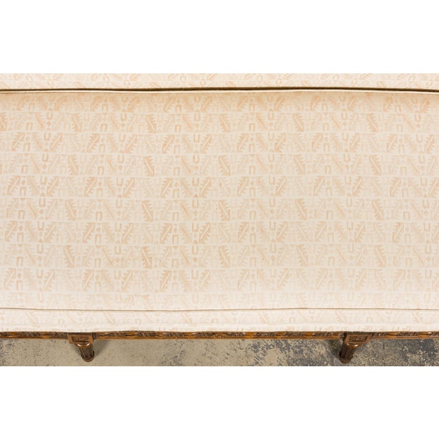 Late 19th Century Late 19th Century French Louis XVI Style Oak Canapé in Cream Jacquard For Sale - Image 5 of 18