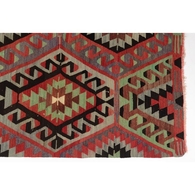Turkish Large Vintage Kilim Rug For Sale - Image 3 of 10