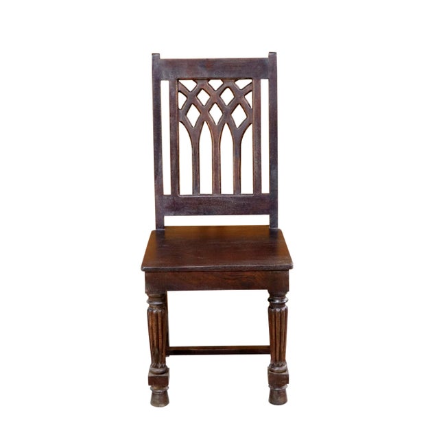 Far Pavilions Cathedral Mango Wood Side Chair For Sale - Image 4 of 6
