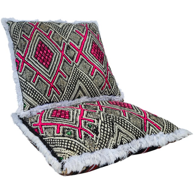 Pink-Patterned Moroccan Pillows, S/2 For Sale - Image 4 of 11