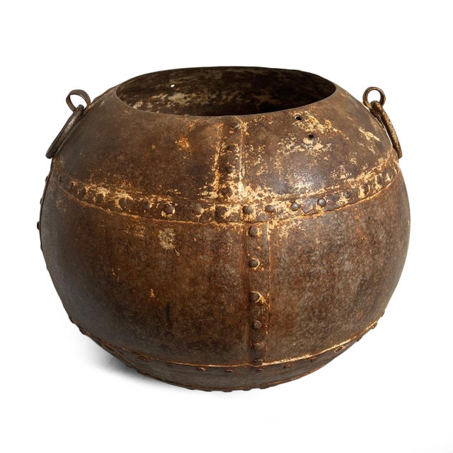 Vintage Iron Rivet Pot Planter For Sale In Los Angeles - Image 6 of 7