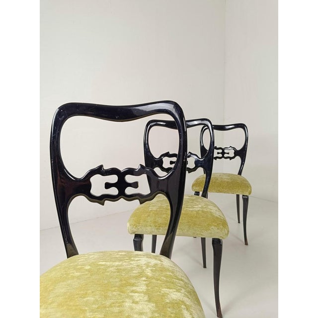 Mid-Century Italian Chinese Chippendale Style Lacquered Chairs, 1950s, Set of 6 For Sale - Image 11 of 18