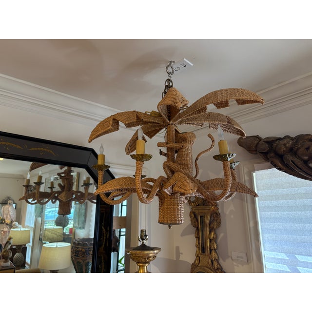 1960s Mario Torres Palm Tree Chandelier With Monkey For Sale - Image 13 of 14