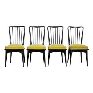 French Set of Four Mid-Century Dining Chairs Attributed to Charles Ramos For Sale