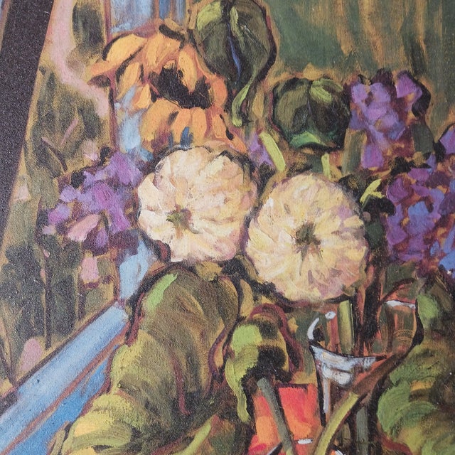 Jae Dougall oil on board. She is famous for her colorful Still Lifes and Nudes. If you look closely this one has both. In...