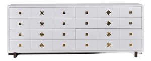 Tommi Parzinger, Double Commode, White Lacquer, Brass, Usa, 1950s