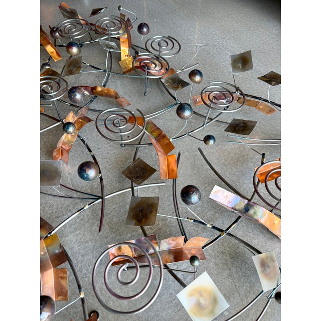 Vintage Signed Curtis Jeré Mixed Metal Abstract Wall Sculpture Artisan House Large For Sale - Image 9 of 18