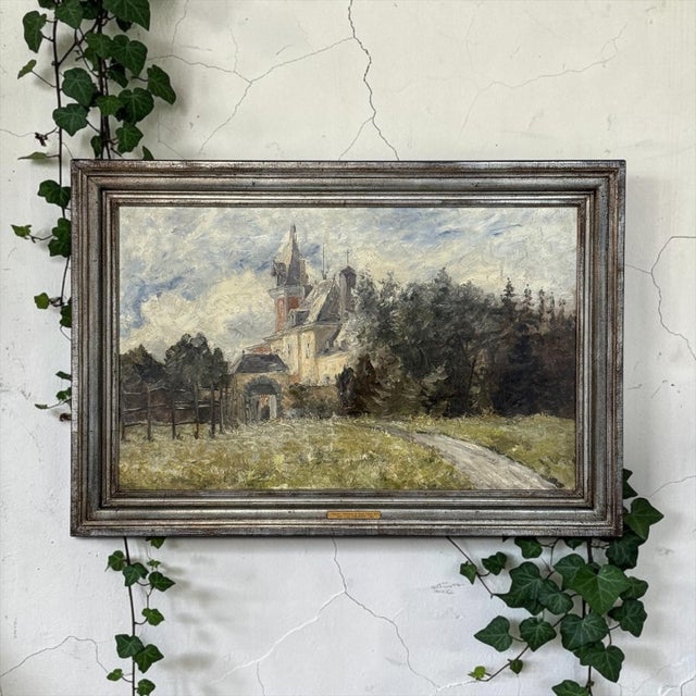 Beautifully serene, this 19th century oil painting on canvas by Léon Philippet (1843-1906) depicts the Domaine du Rond...