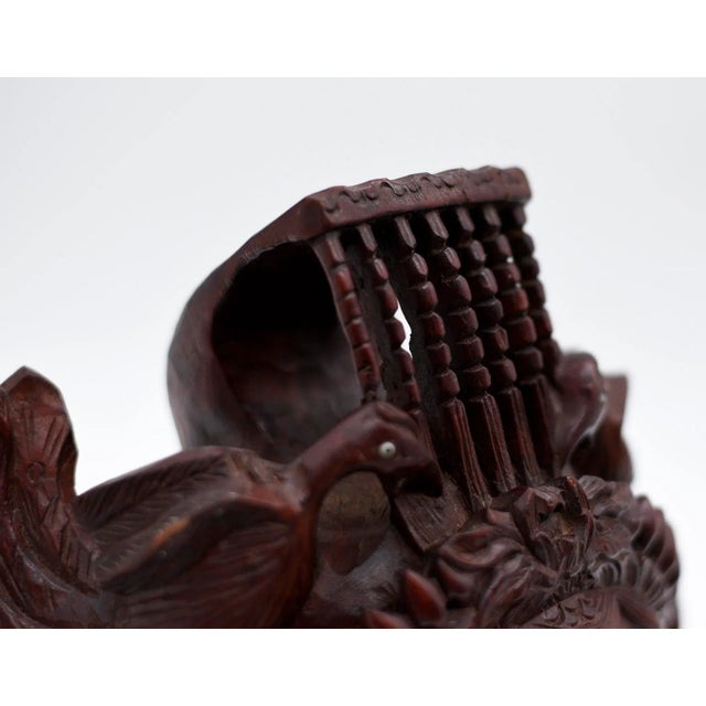 Vintage Hand-Carved Decorative Wooden Wall Hanging Sculpture From Spain For Sale - Image 12 of 12