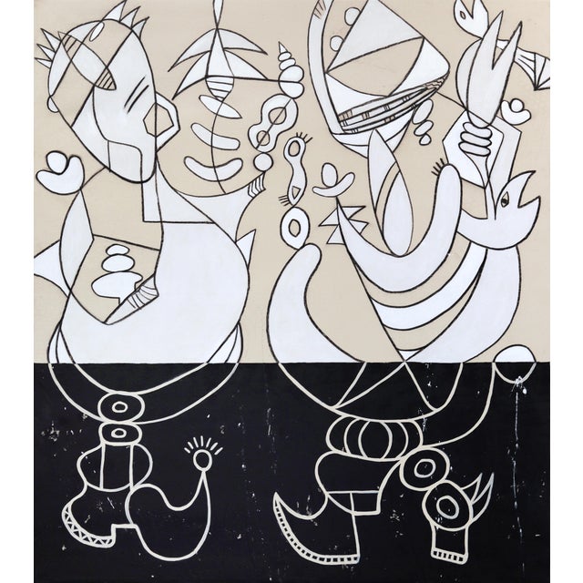 If Not for You - Large Oversized Abstract Modern Organic Shape Mixed Media Artwork on Canvas by Rue Bootay For Sale In Los Angeles - Image 6 of 9