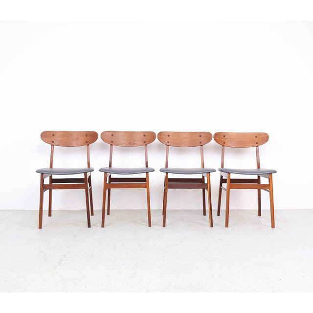 Teak Chairs with Grey Faux Leather from Farstrup Møbler, 1960s, Set of 4 For Sale - Image 13 of 13
