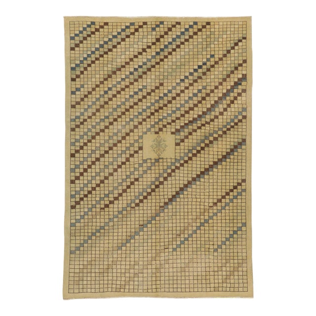 Rustic Vintage Turkish Sivas Rug - 06'11 X 10'03 For Sale