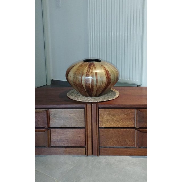 Large Vintage Vase in Leaves, 1950s For Sale - Image 4 of 15