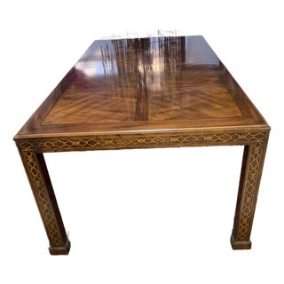 1960s Henredon Georgian Style Carved Mahogany Extension Dining Table W/ 2 Leaves – Signed For Sale